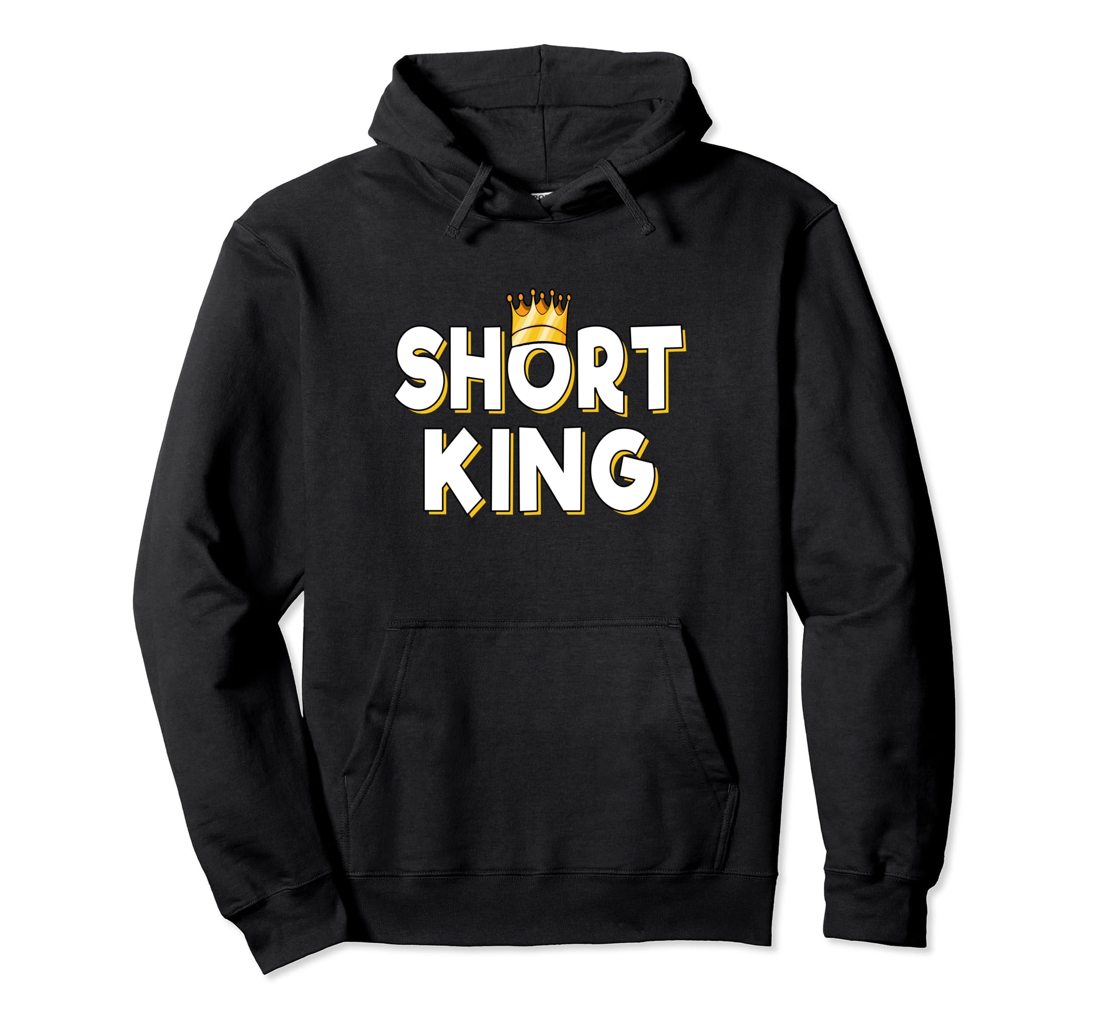 Short King Crown Hoodie - Novelty Apparel for Adults