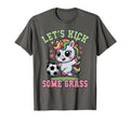 Funny Lets Kick Some Grass Soccer T-Shirt - Custom Art Print for Adults