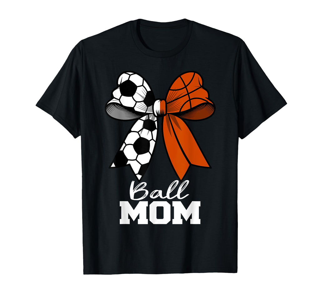 Ball Mom Soccer Basketball Mom Coquette T-Shirt - Graphic Print for Adults