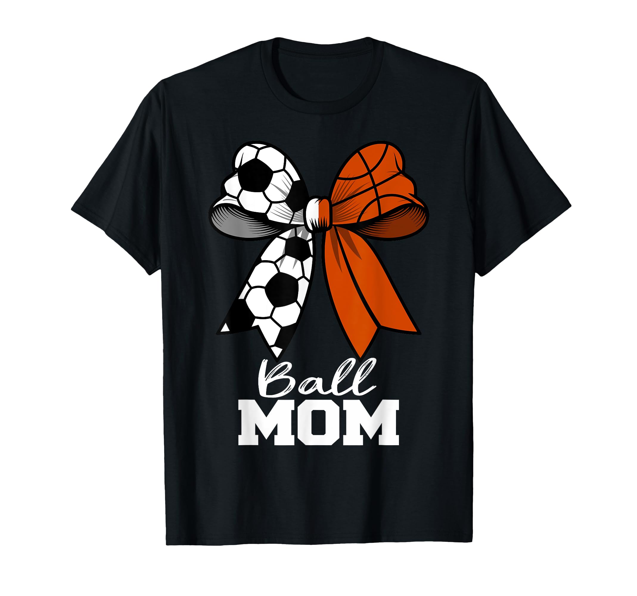 Ball Mom Soccer Basketball Mom Coquette T-Shirt - Graphic Print for Adults