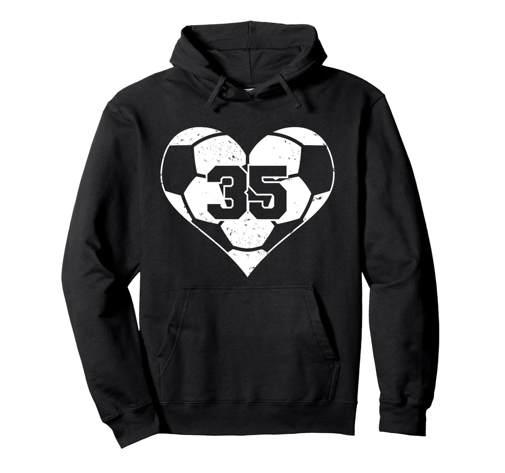 Soccer Number 35 Jersey Funny Soccer Hoodie - Trendy Graphic for Adults
