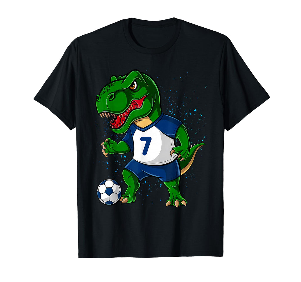 Funny Dinosaur Loves Playing Soccer T-Shirt - Unique Graphic Men Women