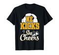 Soccer Mom He Kicks She Cheers Game Day T-Shirt - Graphic Print for Adults