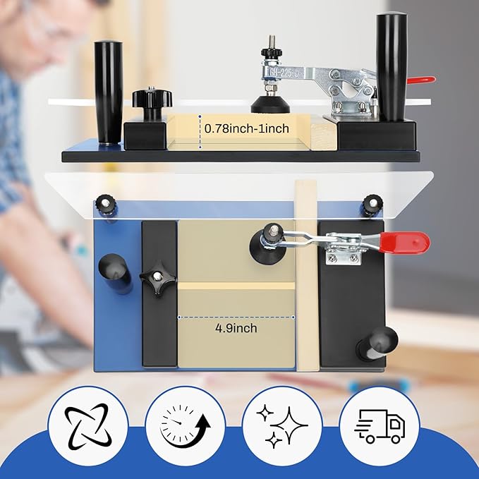 Rail Guide Coping Sled for Router Table,with 3 Packs Roundover Router Bit,Precise Clean Joints, Cabinet Doors, Drawer Fronts, Coping Jig For Router (5” Wide x 1-1/4”)