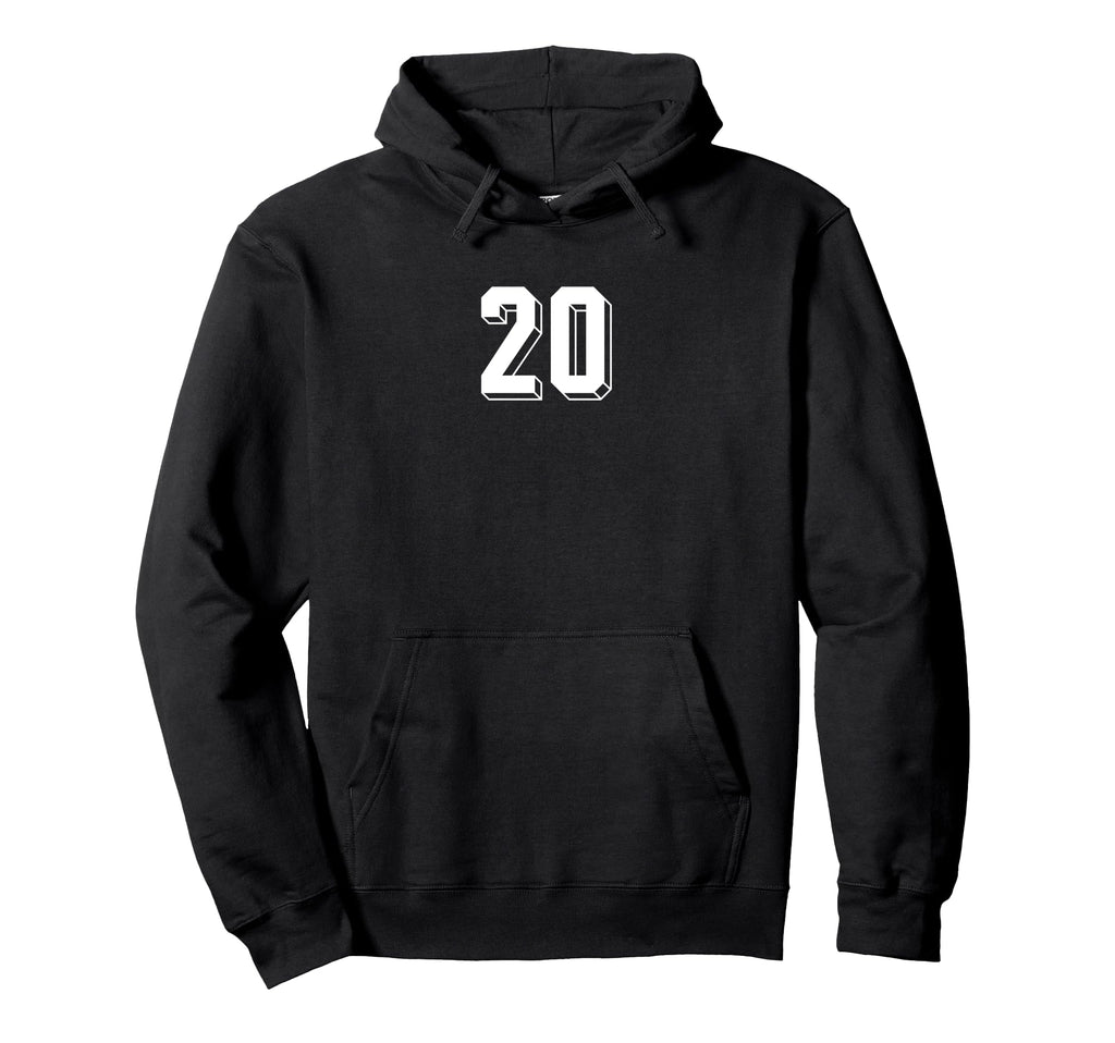 Number 20 80S 90S Soccer Team Jersey Numbered Hoodie - Graphic Print Unisex