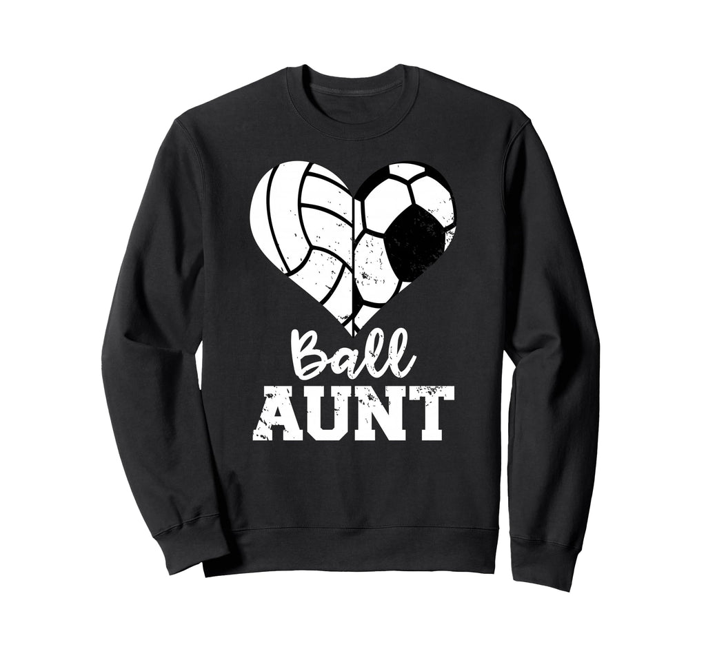 Ball Aunt Heart Funny Soccer Sweatshirt - Trendy Graphic Men Women
