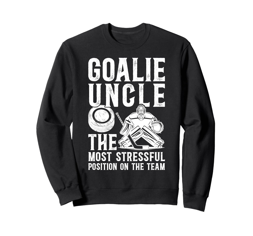 Funny Hockey Goalie Uncle Hockey Sweatshirt - Trendy Graphic for Adults