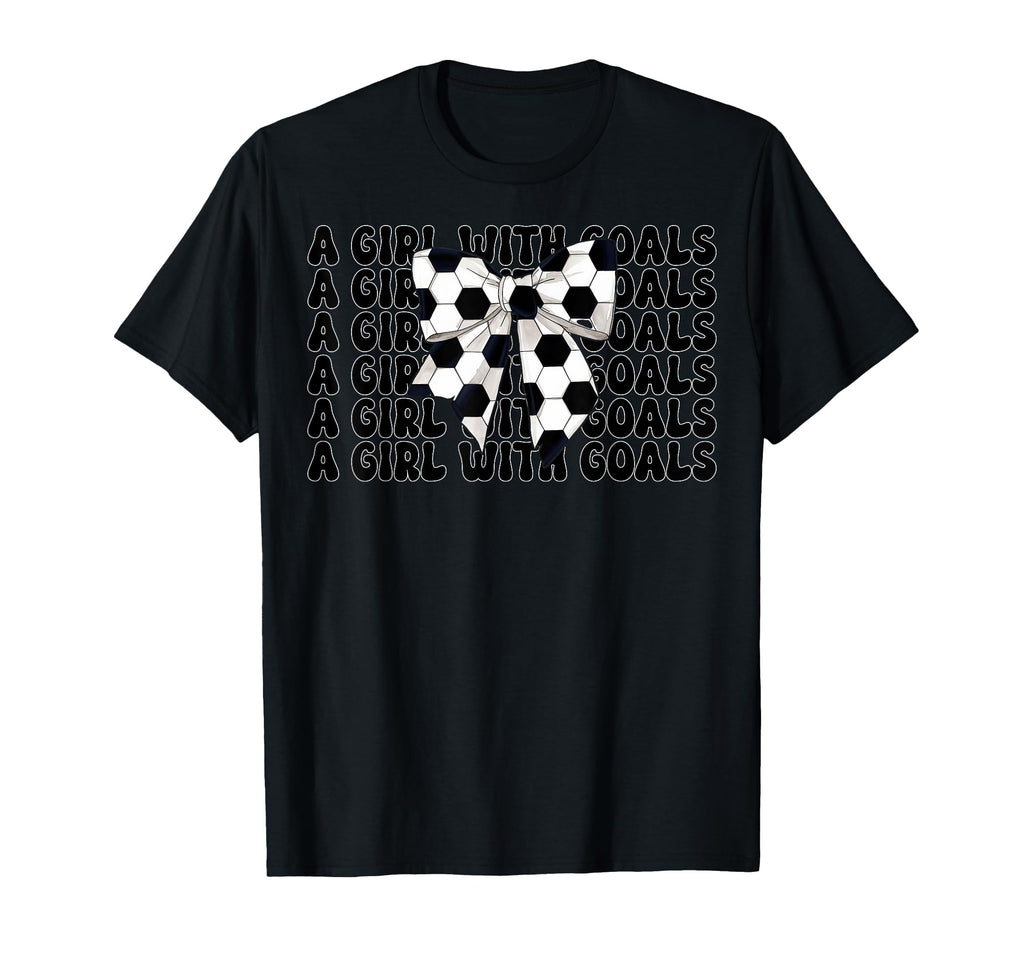 Soccer Coquette Bow Goals T-Shirt - Minimalist Print Men Women