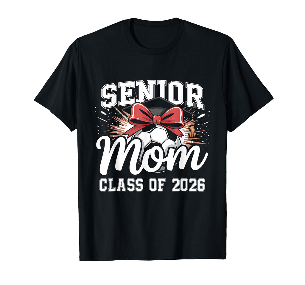 Senior Mom Class 2026 Coquette Bow T-Shirt - Aesthetic Graphic Unisex
