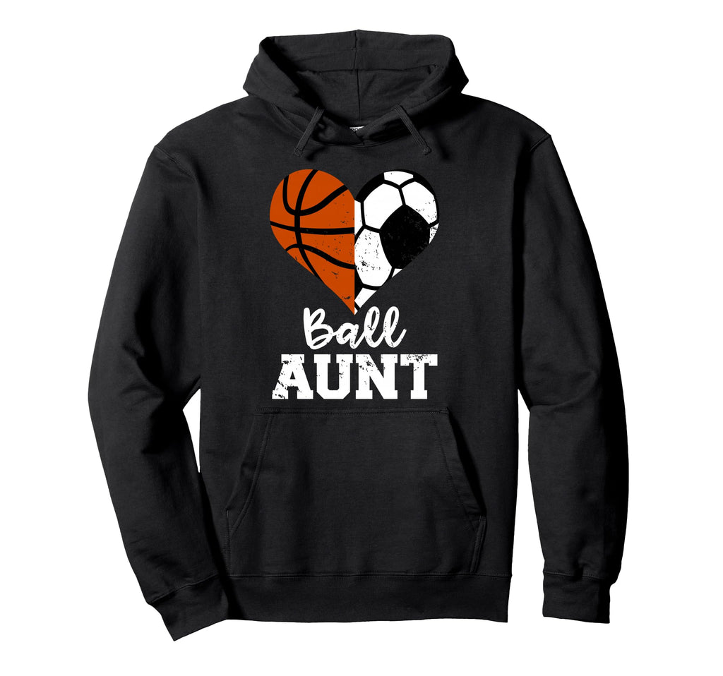 Ball Aunt Heart Funny Soccer Hoodie - Casual Everyday Wear Men Women