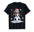Soccer Snowman Soccer Player Santa T-Shirt - Fun Novelty Design for Adults