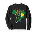 Brazil Soccer Dab Flag Football Sweatshirt - Trendy Graphic Unisex