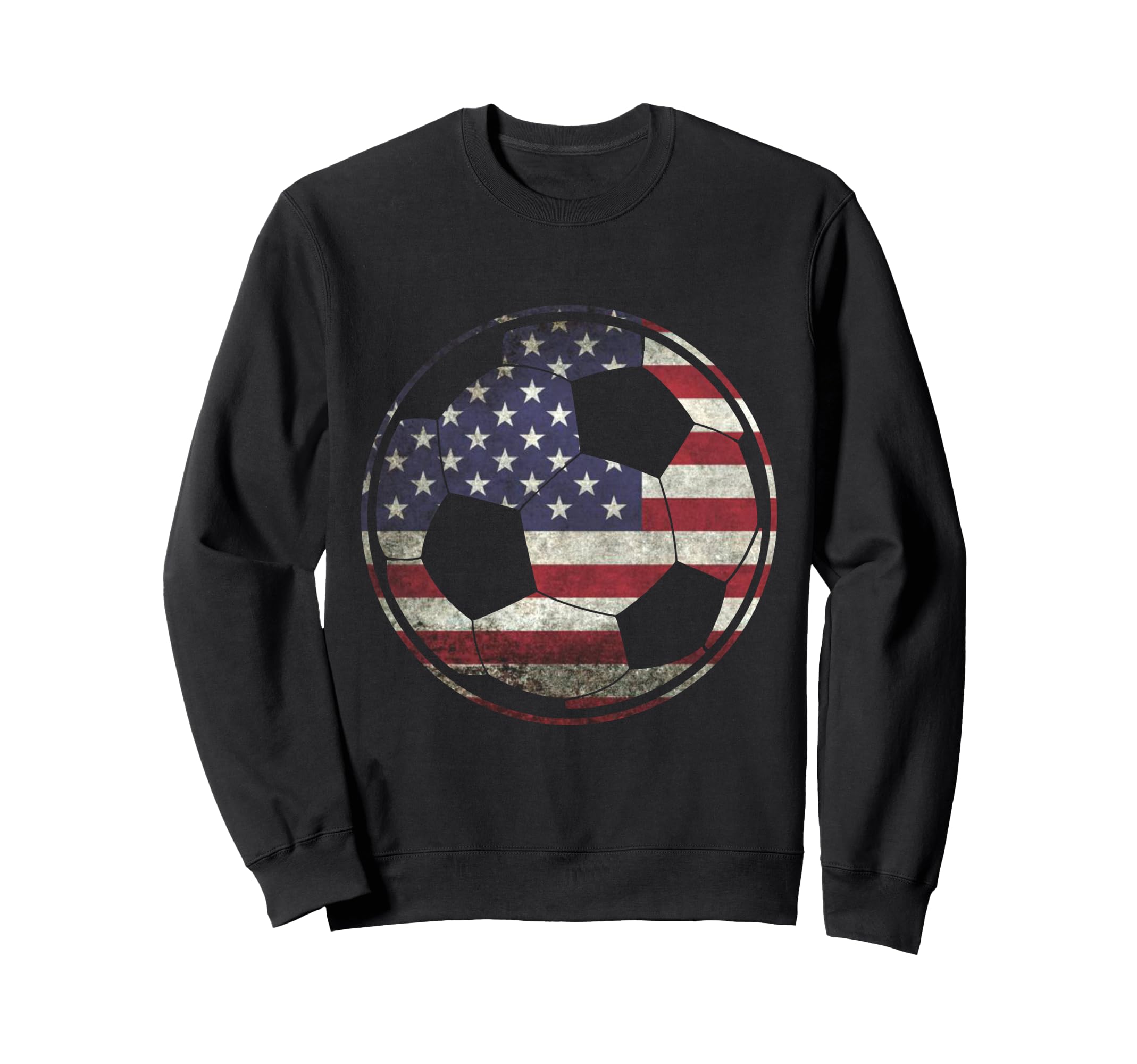 Soccer Ball American Flag Pattern Us Sweatshirt - Graphic Print for Adults