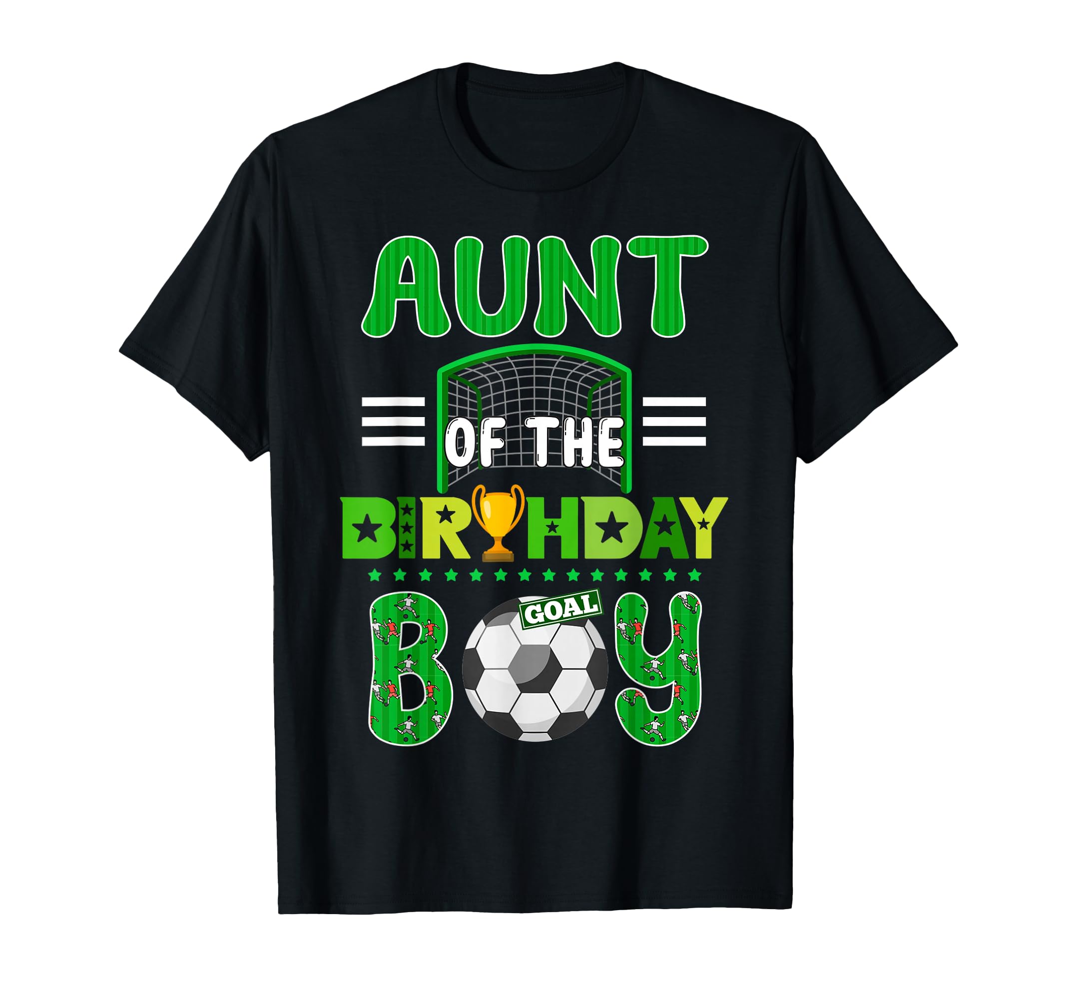 Aunt Birthday Soccer Goal Family T-Shirt - Graphic Print Men Women