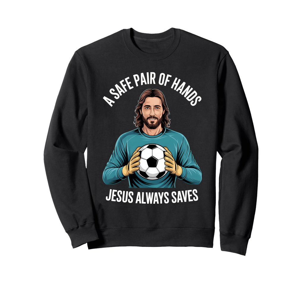 Funny Jesus Football Soccer Sweatshirt - Novelty Apparel for Adults