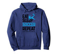 Eat Sleep Soccer Repeat Sport Player Hoodie - Aesthetic Graphic Unisex