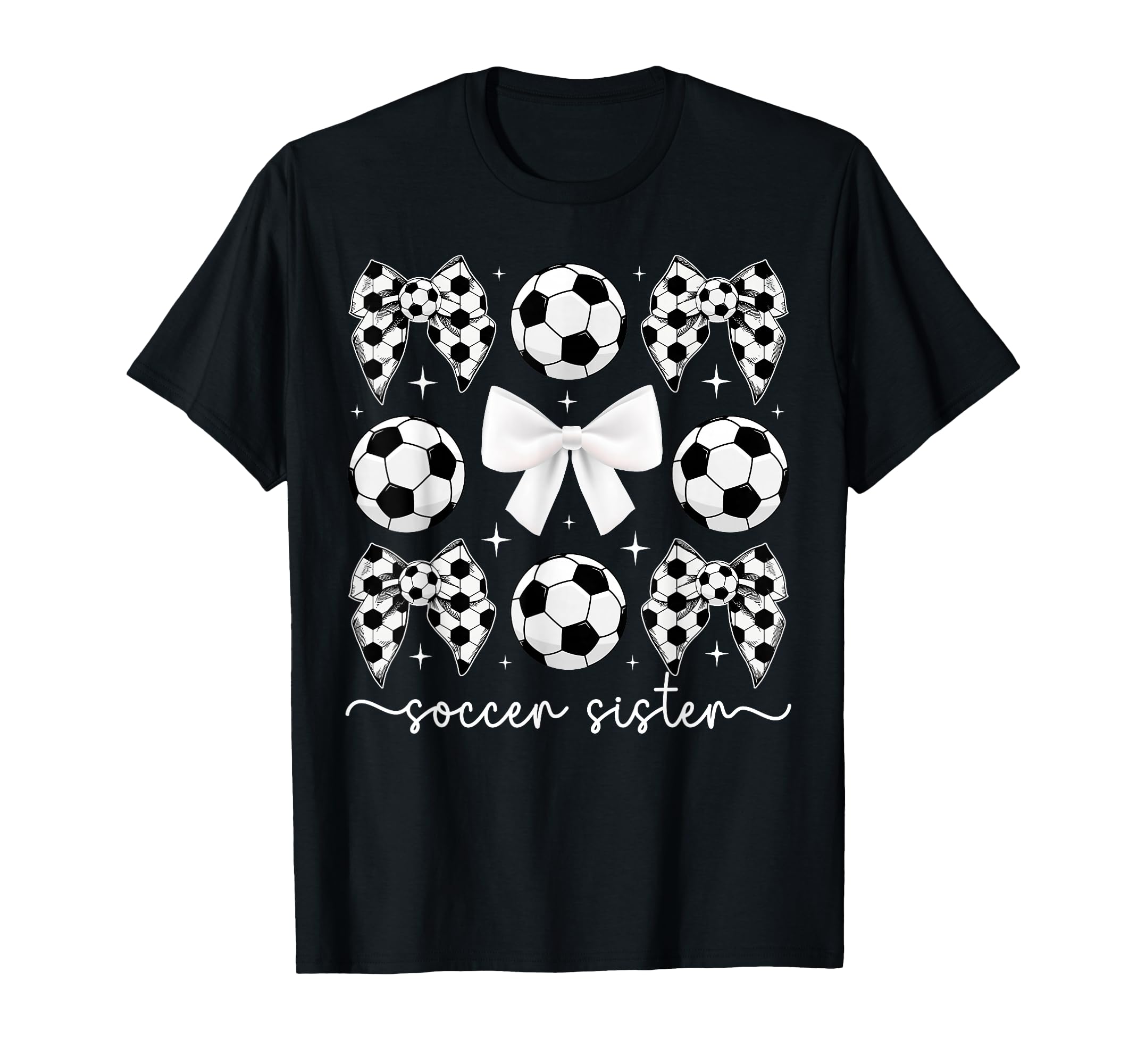 Soccer Sister Coquette Sister Soccer T-Shirt - Unique Graphic Men Women