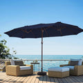 JEAREY 15FT Patio Umbrella Large Outdoor Umbrella Extra Double-Sided Market Umbrella with Crank Handle for Garden, Deck, Backyard and Pool, Navy