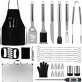 BBQ Accessories Grill Tools - Grilling Gifts for Men Dad, 32Pcs Heavy Duty Stainless Steel Barbecue Grill Accessories for Outdoor Grill with Aluminum Case and Apron, Dad Men Gifts for Christmas