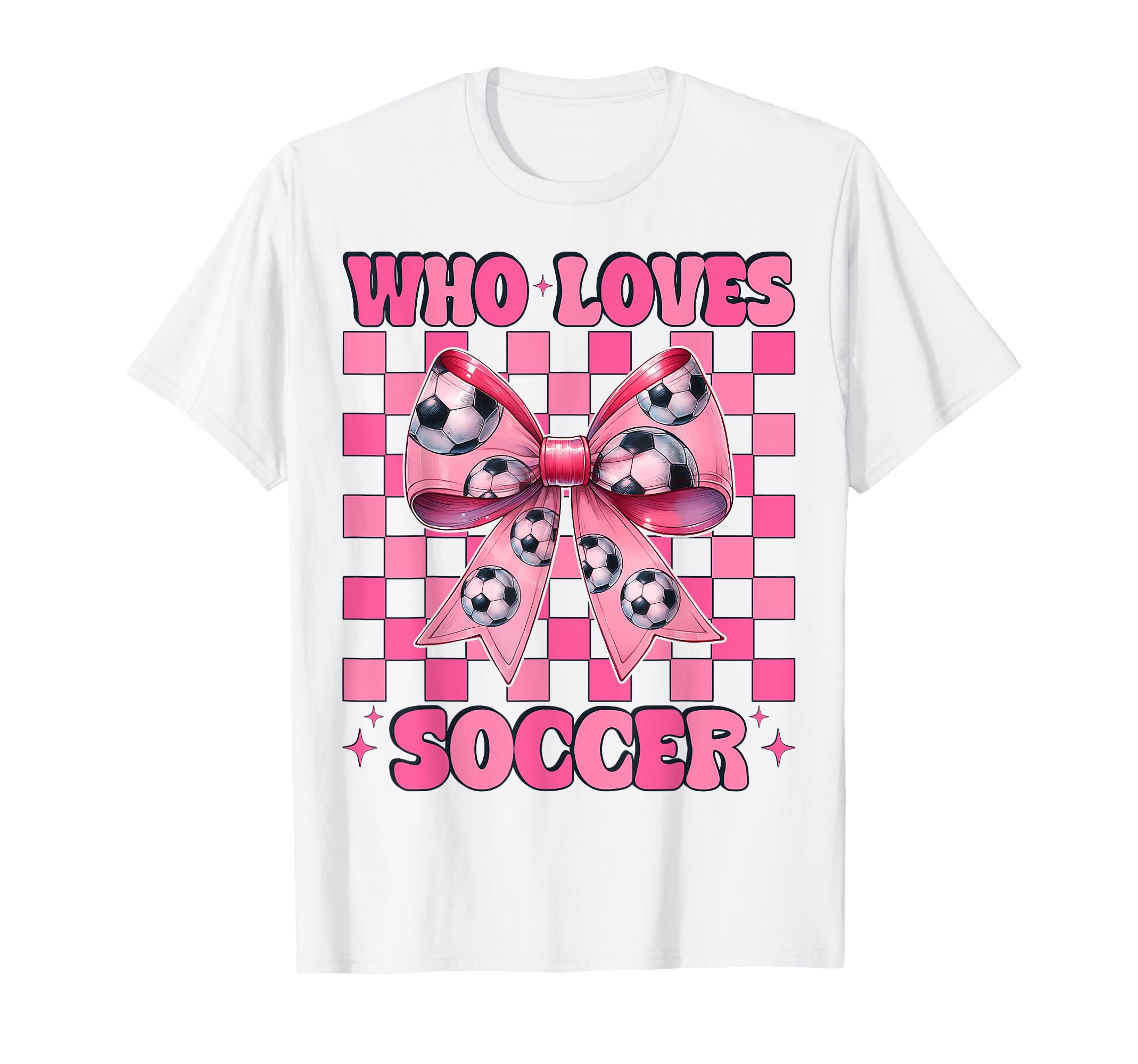 Just Who Loves Soccer Coquette Bow T-Shirt - Streetwear Style Unisex