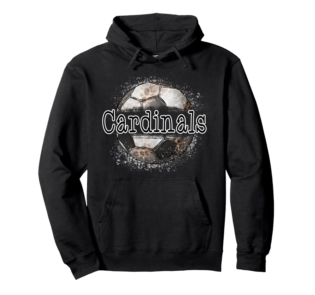 Cardinals Soccer Leopard Splatter Game Hoodie - Graphic Print Men Women