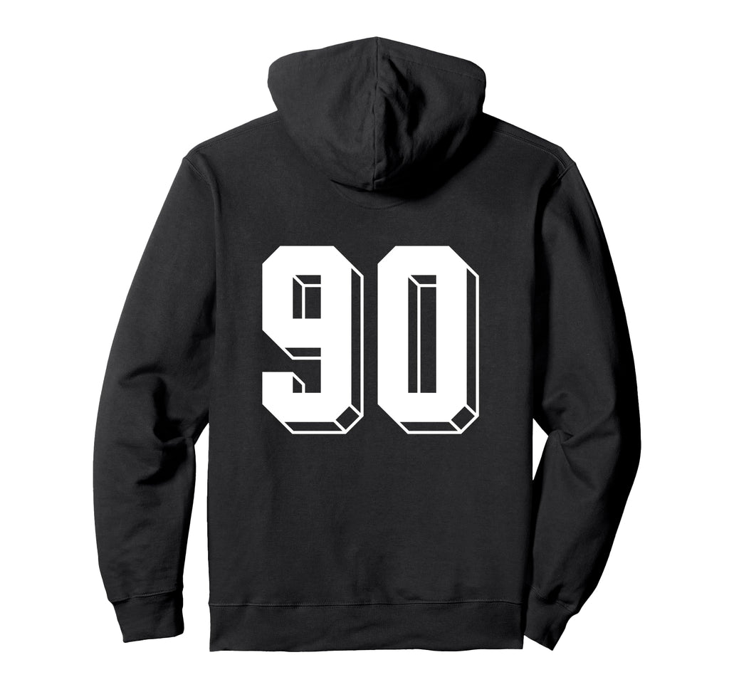 Number 90 Backside 80S 90S Team Jersey Hoodie - Trendy Graphic Unisex