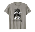 Soccer Aunt Life Messy Bun Proud T-Shirt - Aesthetic Graphic for Adults