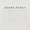 Personalized Clear Acrylic Calendar for Wall, Calendar Whiteboard for Wall, Dry Erase Wall Calendar, Wall Calendar Organizer System for Home (Block, Jade, 31"W x 23"H)