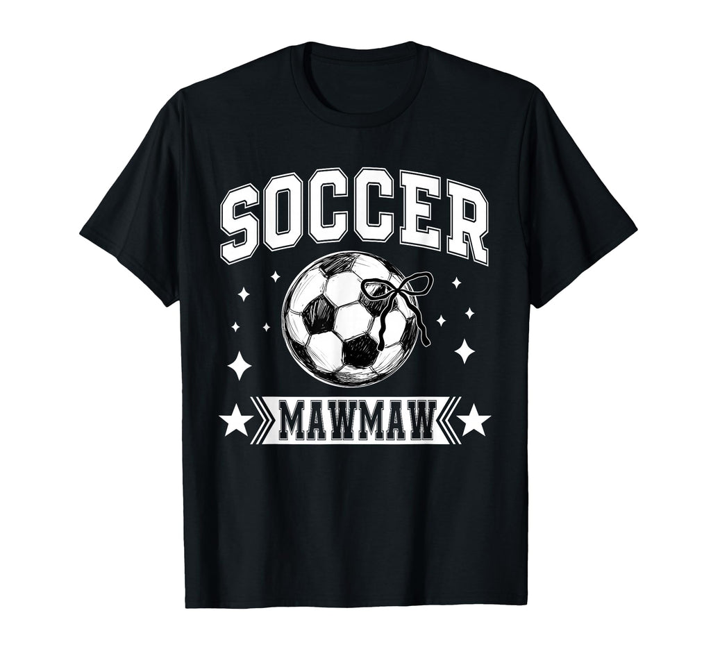 Coquette Bow Soccer Mawmaw Soccer T-Shirt - Casual Everyday Wear Unisex