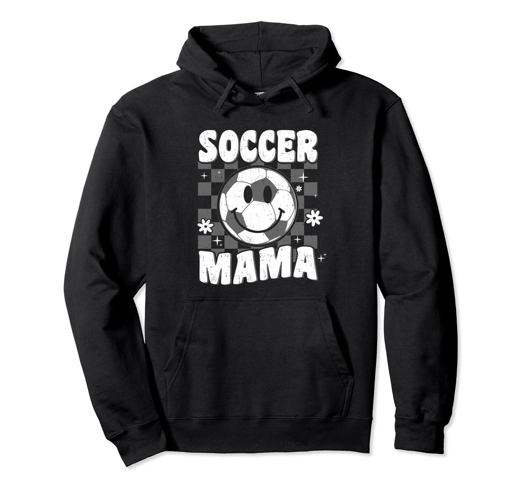 Groovy Checkered Soccer Mama Soccer Mom Hoodie - Streetwear Style Unisex