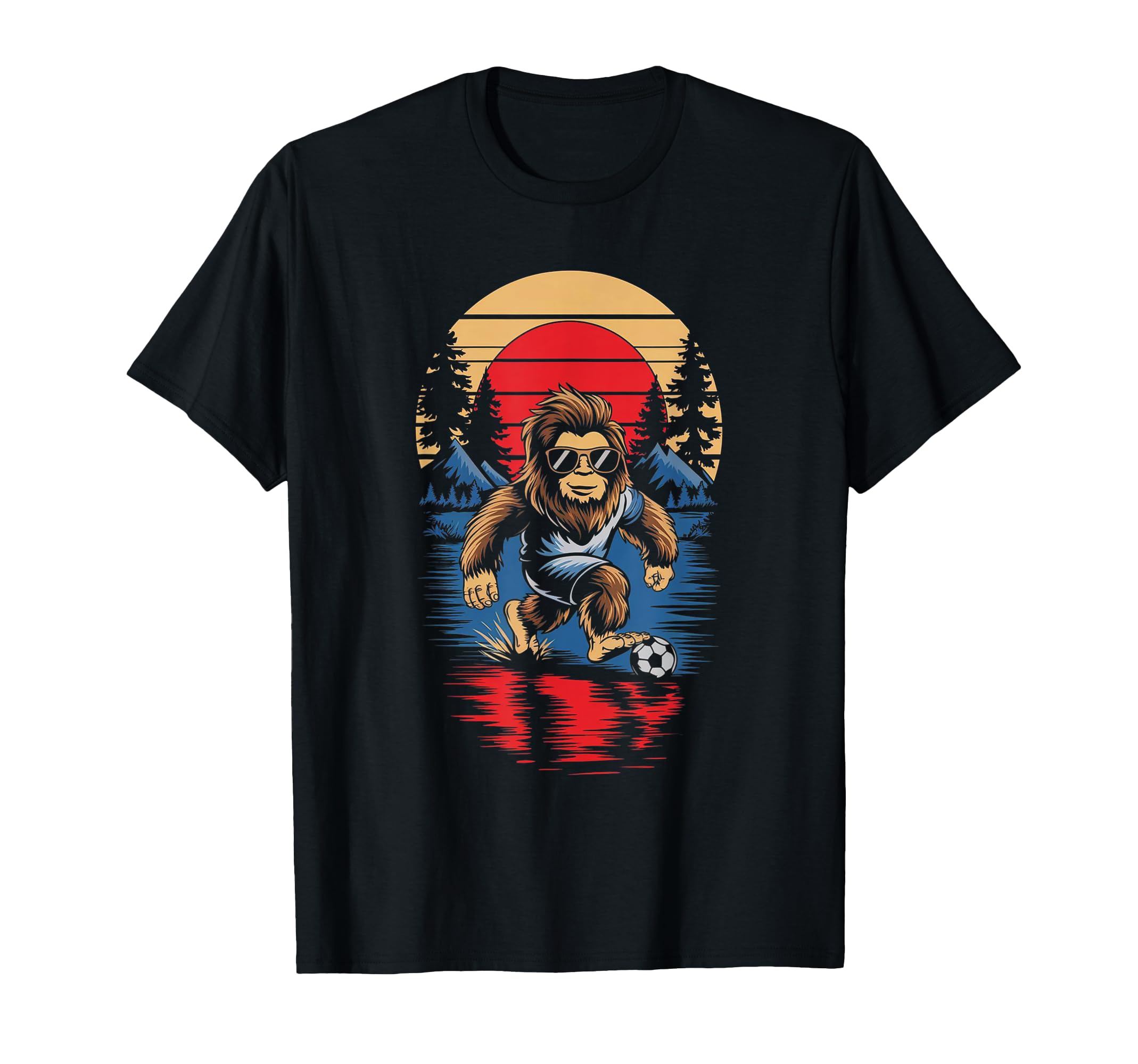 Funny Bigfoot Soccer Football T-Shirt - Fun Novelty Design Men Women