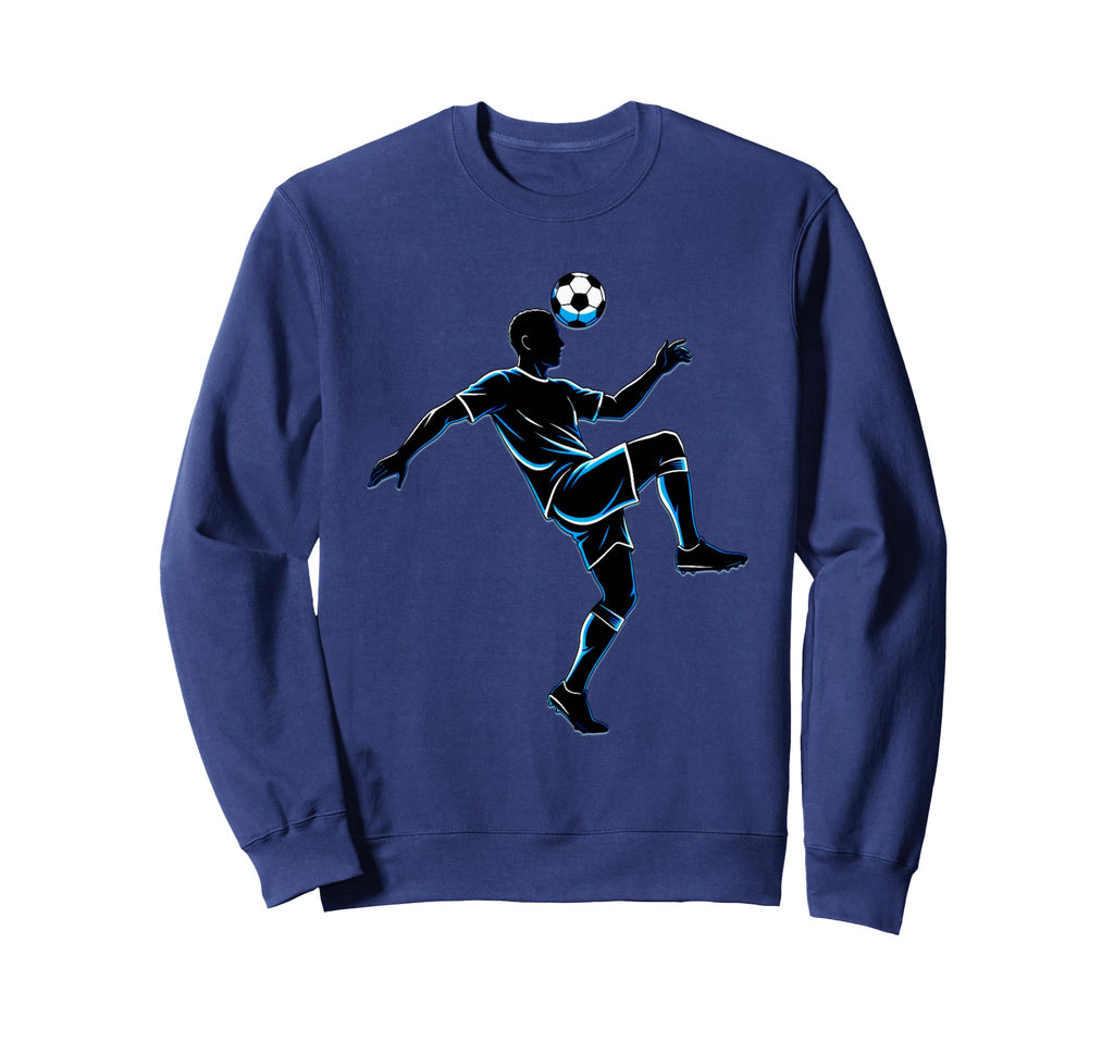 Soccer Player Juggling Ball Silhouette Sweatshirt - Minimalist Print Unisex
