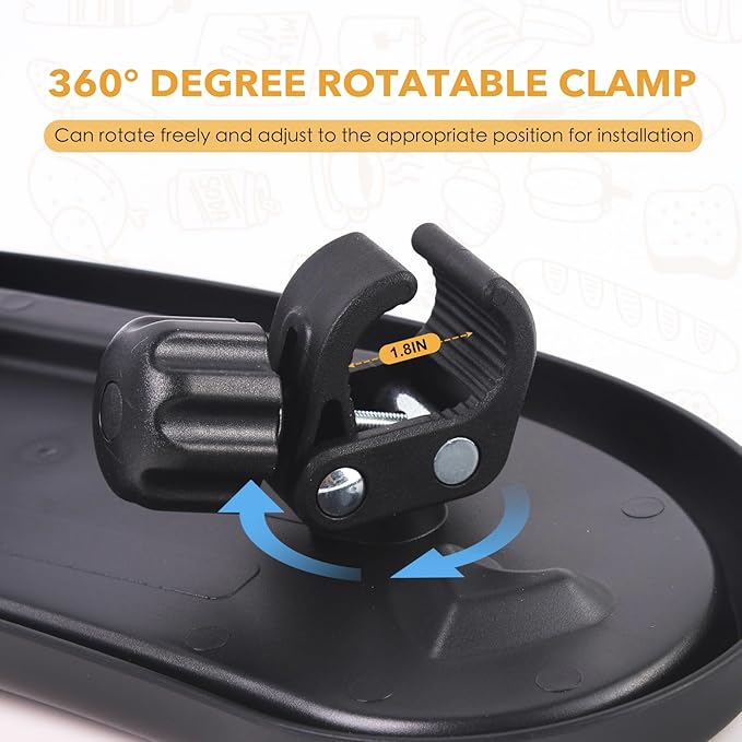 Snack Tray Compatible with Mockingbird,Nuna,Evenflo Stroller,Adjustable Stroller Snack Tray with Cup Holder and Phone Holder, Stroller Accessories Black
