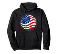 American Flag Soccer Ball Patriotic Hoodie - Novelty Apparel for Adults