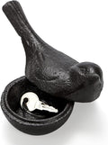Cast Iron Key Hider, Bird Hide-a-Key Holder, Outdoor Small Garden Statues Ornament, Outside Spare Key Hider Figurine, Indoor Decoration Jewelry Trinkets Box for Ear Studs, Rings, Paper Clips