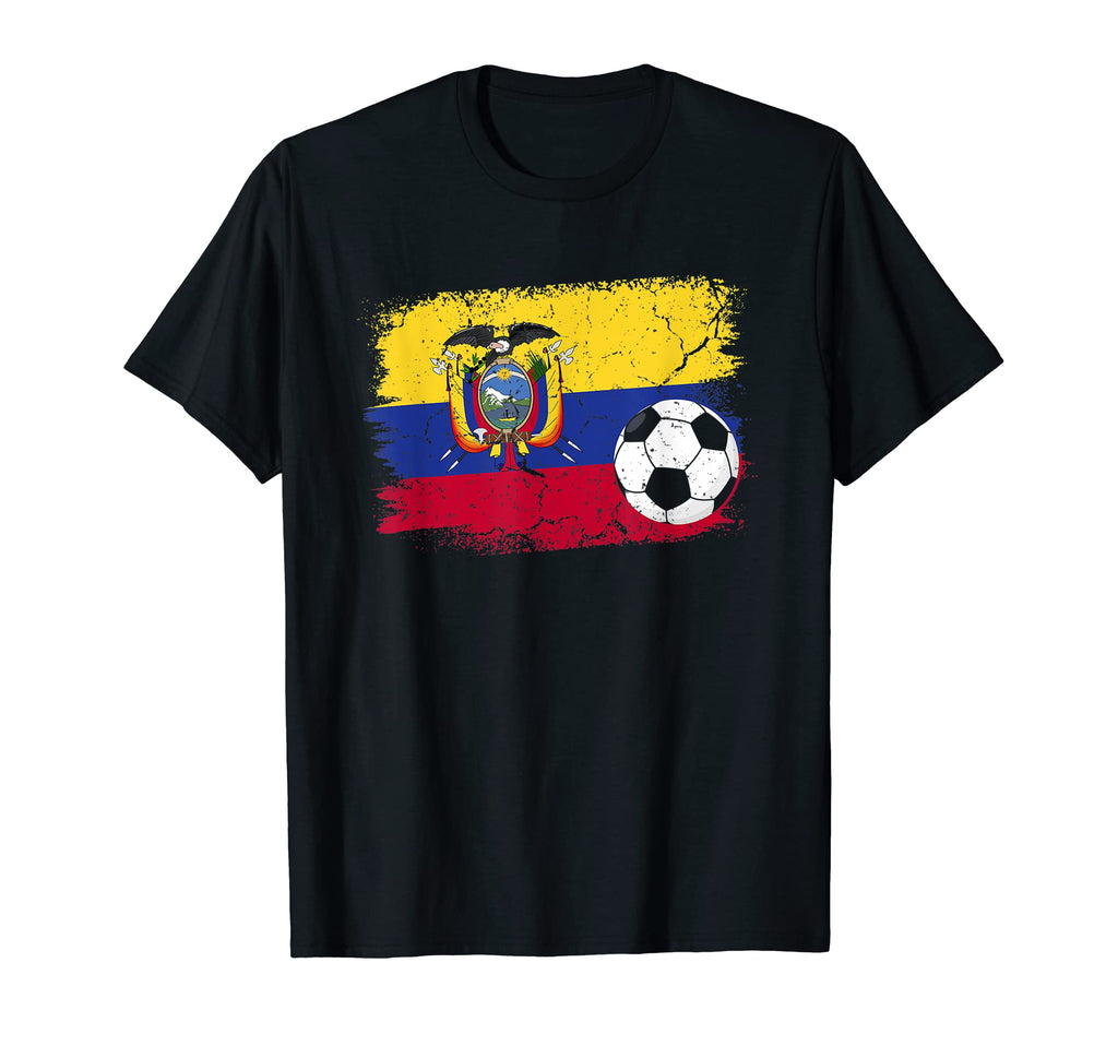 Ecuador Ball Flag Patriotic Football T-Shirt - Graphic Print Men Women