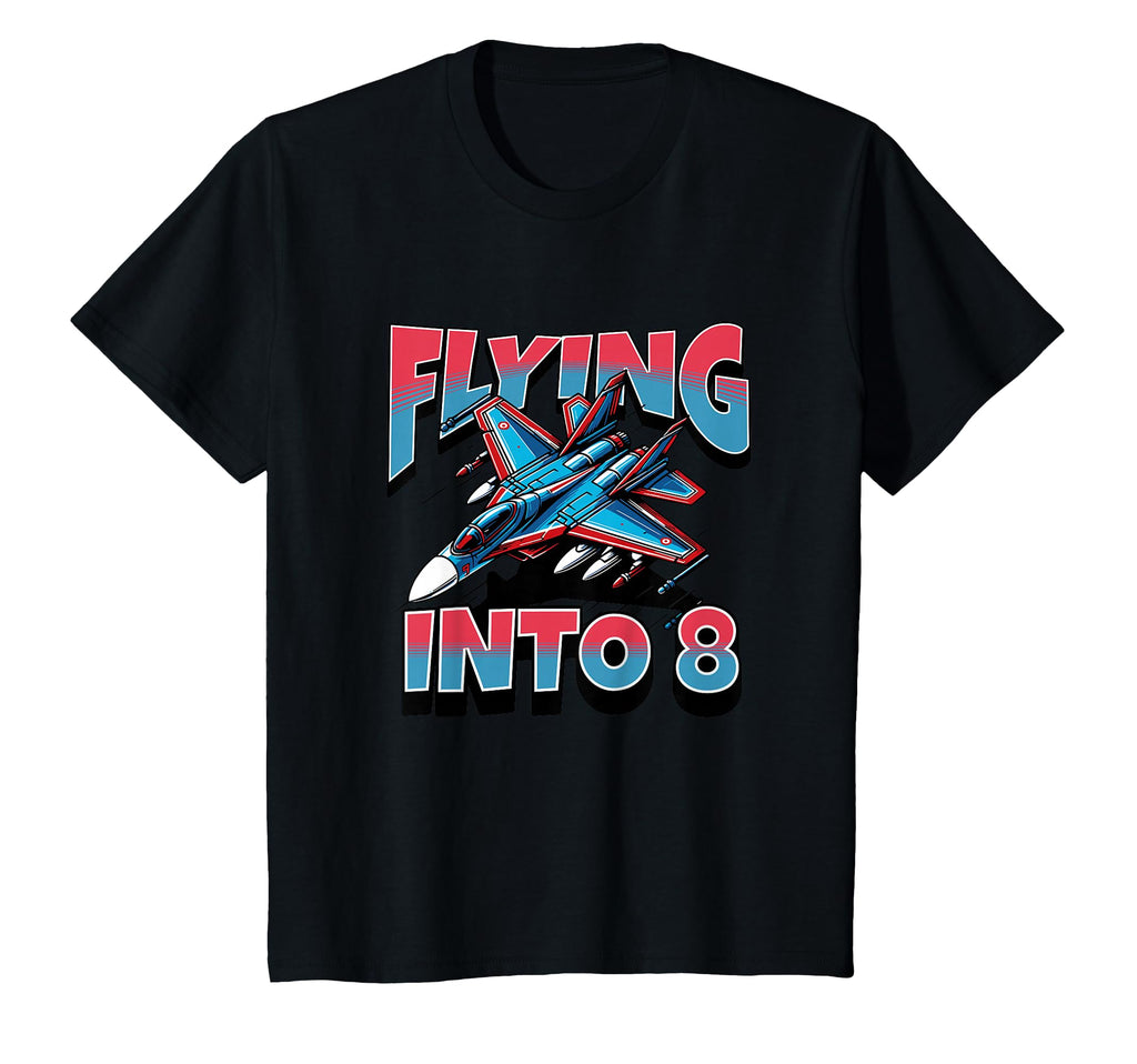 Jet Fighter Flying Into 8 Year Old 8Th T-Shirt - Graphic Print Men Women