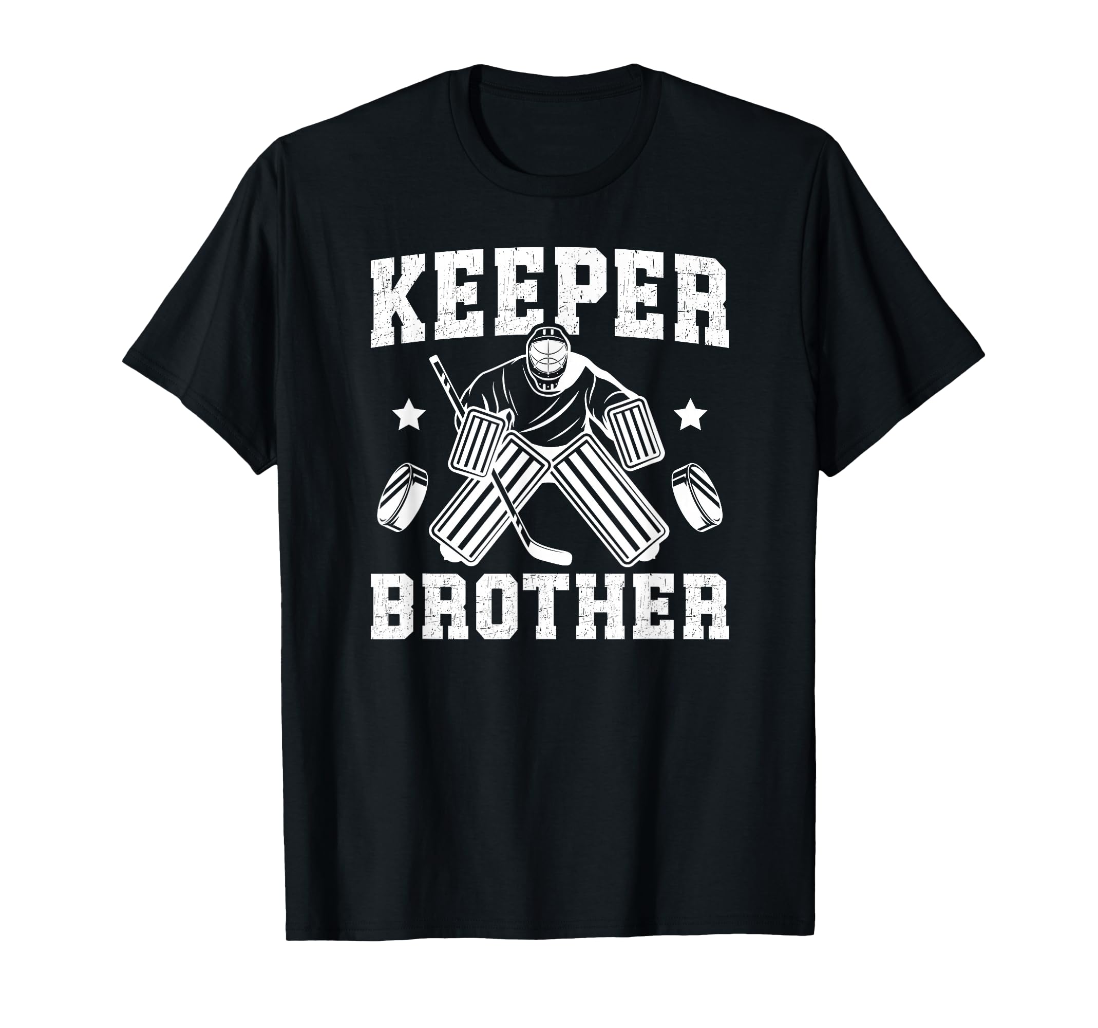 Ice Hockey Keeper Brother Hockey T-Shirt - Minimalist Print for Adults