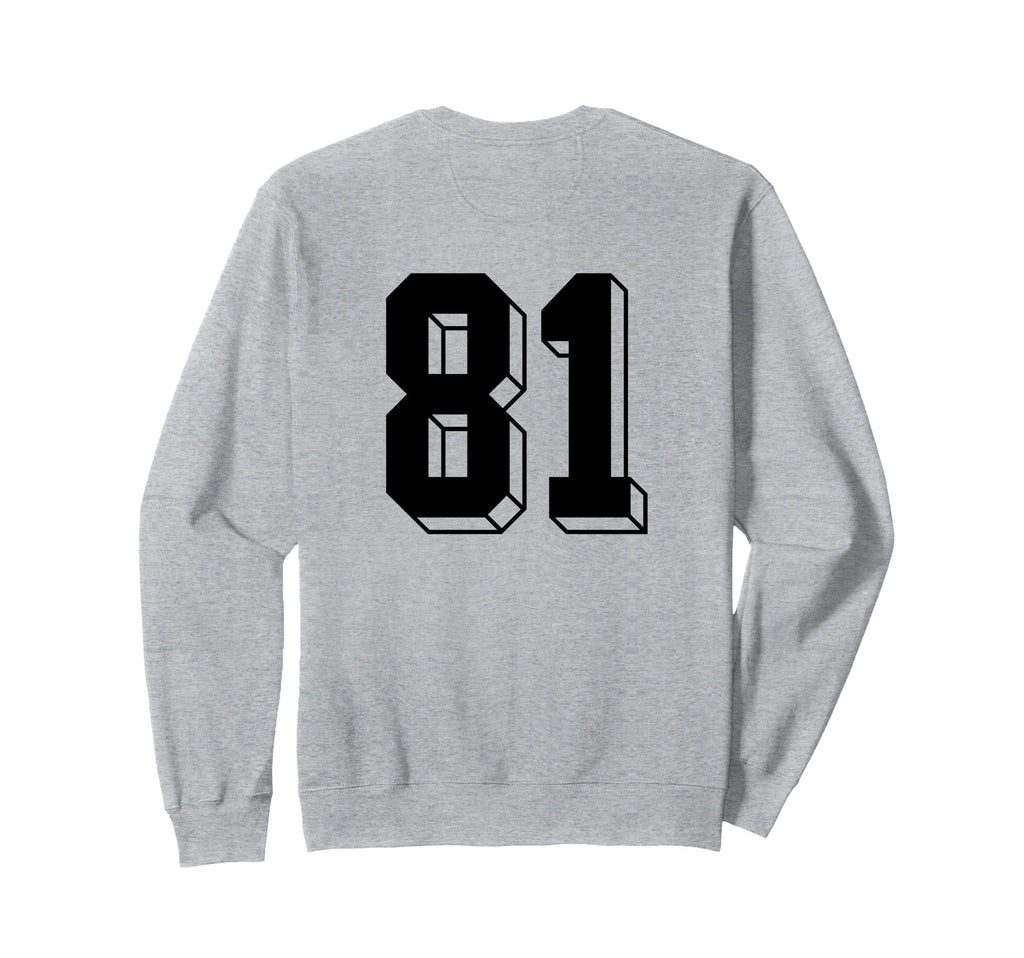 Number 81 Backside 80S 90S Sweatshirt - Casual Everyday Wear for Adults