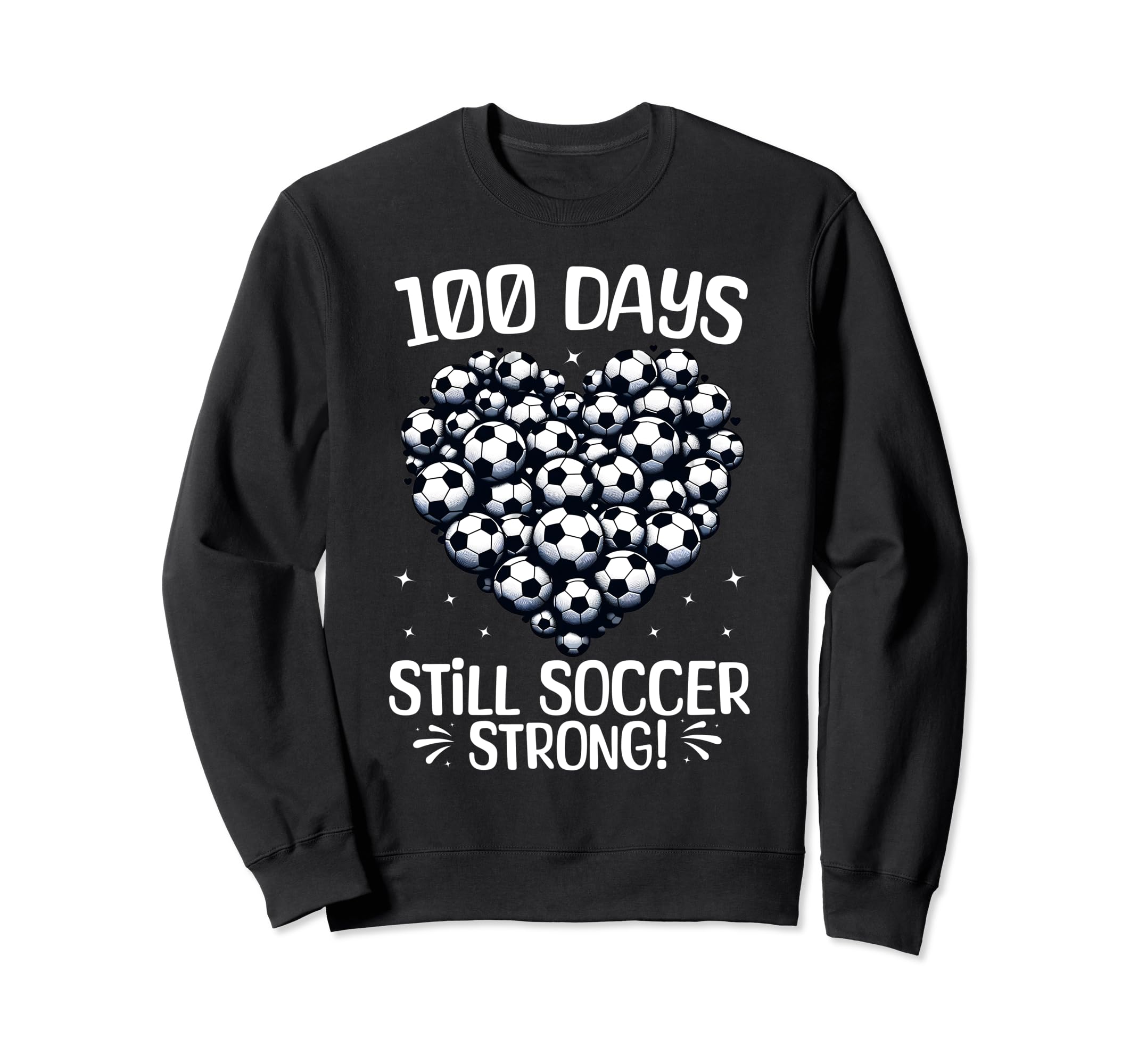 100 Days School Soccer Heart Love Sweatshirt - Streetwear Style Unisex