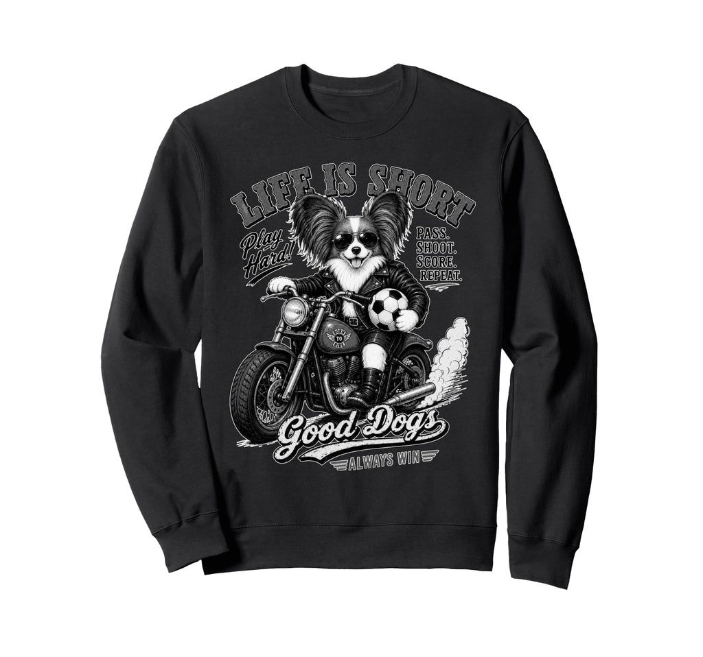 Papillon Motorbike Love Footbal Sweatshirt - Casual Everyday Wear Unisex