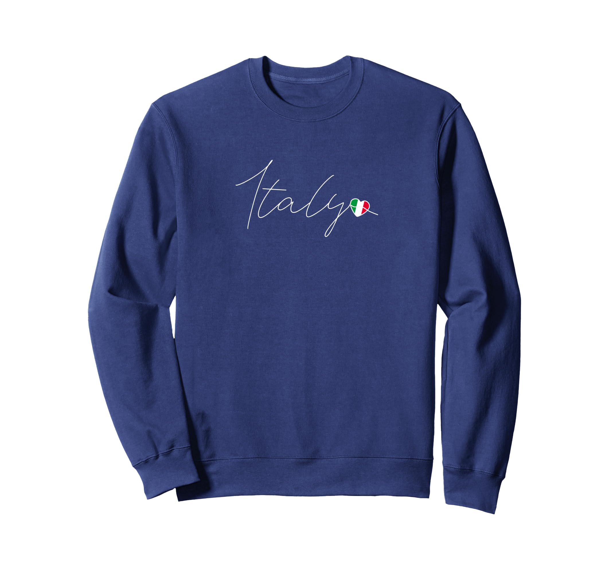 Italia Simple Love Italian Flag Heart Sweatshirt - Trendy Graphic Unisex