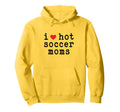 I Love Hot Soccer Moms Funny Love Red Hoodie - Trendy Graphic for Adults