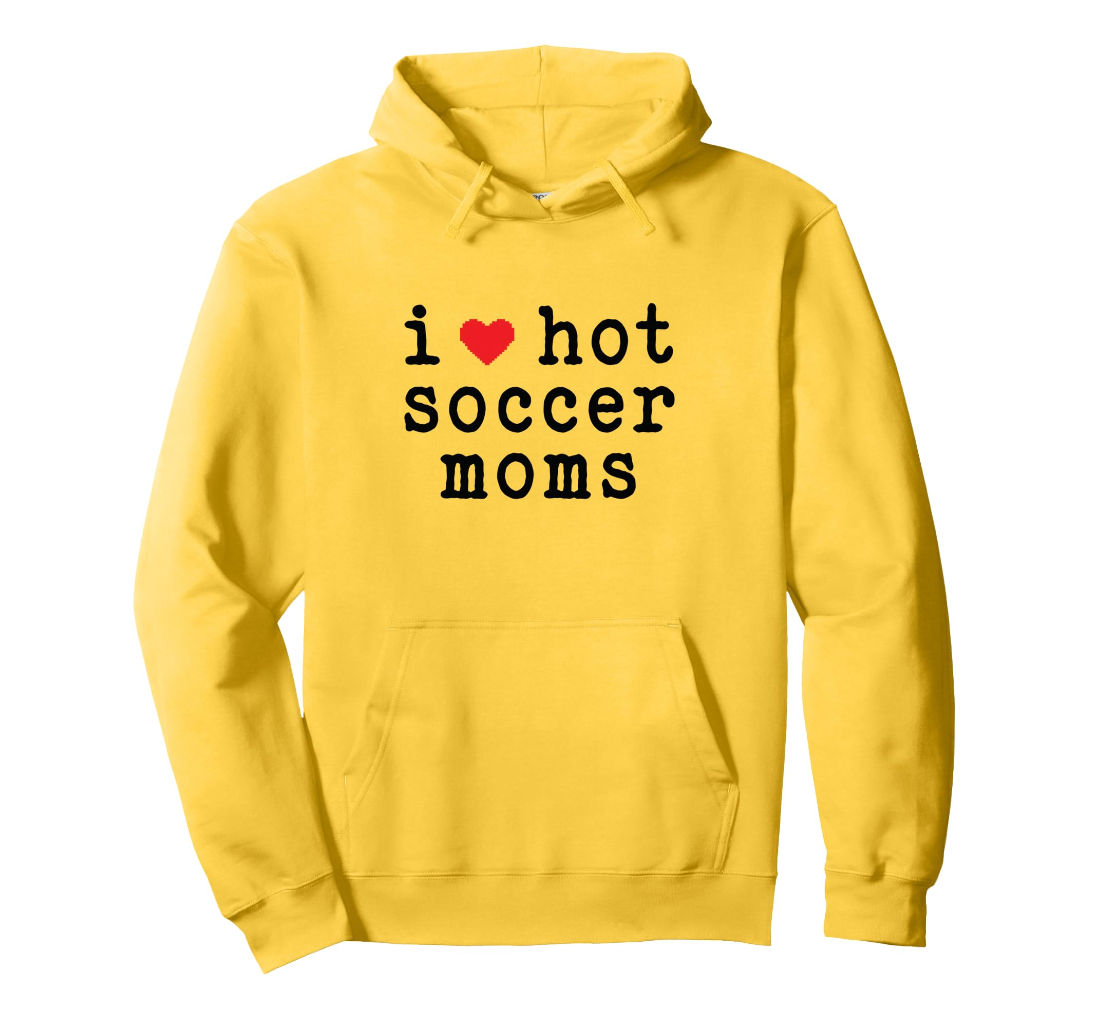 I Love Hot Soccer Moms Funny Love Red Hoodie - Trendy Graphic for Adults