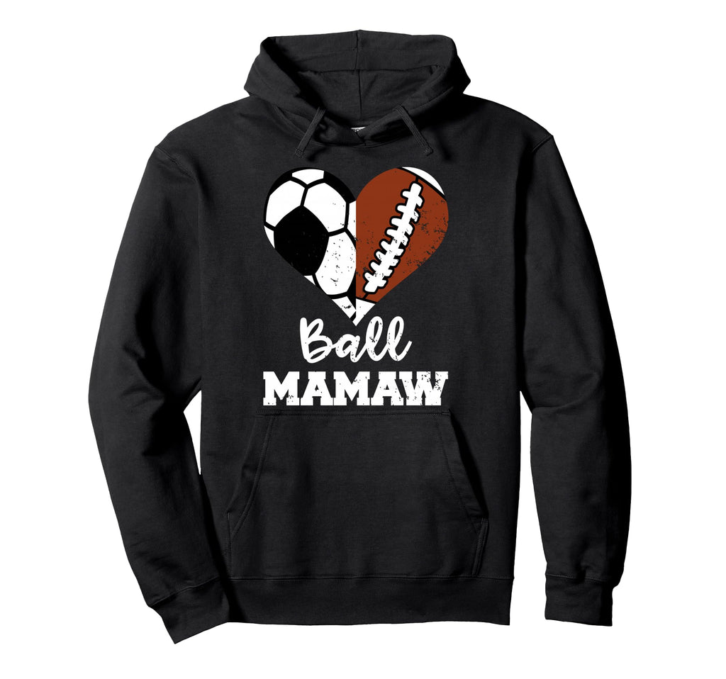Ball Mamaw Heart Funny Soccer Football Hoodie - Streetwear Style Unisex