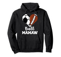 Ball Mamaw Heart Funny Soccer Football Hoodie - Streetwear Style Unisex