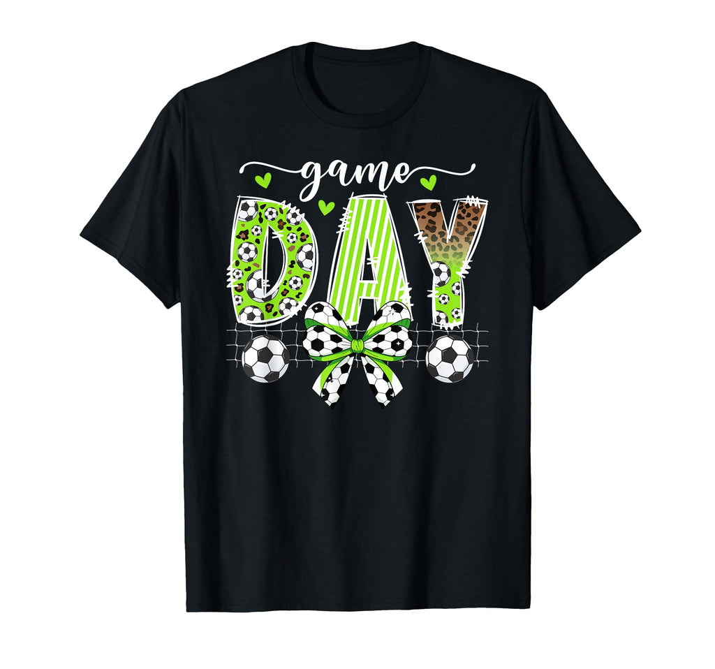 Game Day Soccer Coquette Soccer Game Day T-Shirt - Trendy Graphic Unisex