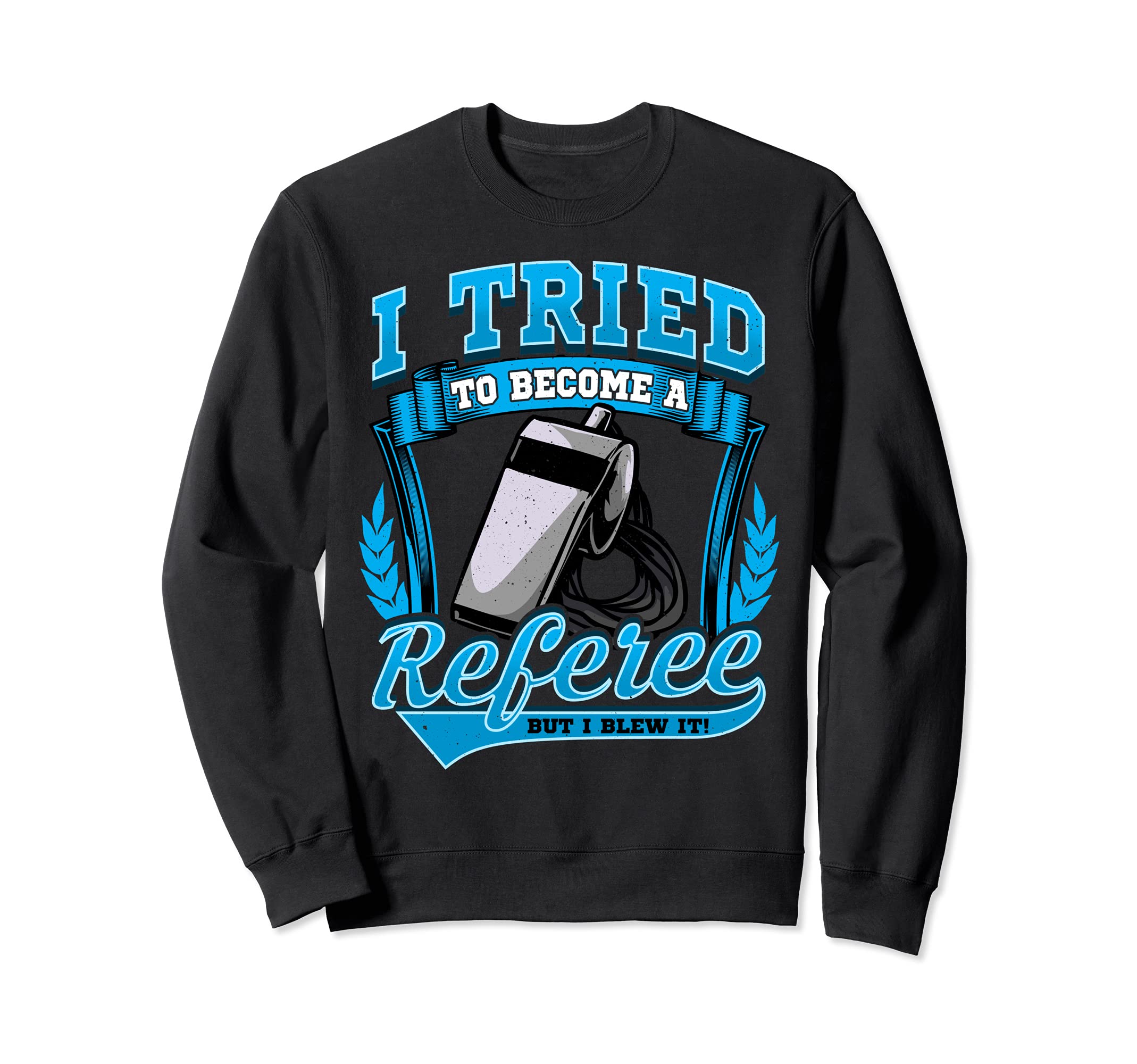 Funny Referee Whistle Football Sweatshirt - Minimalist Print for Adults