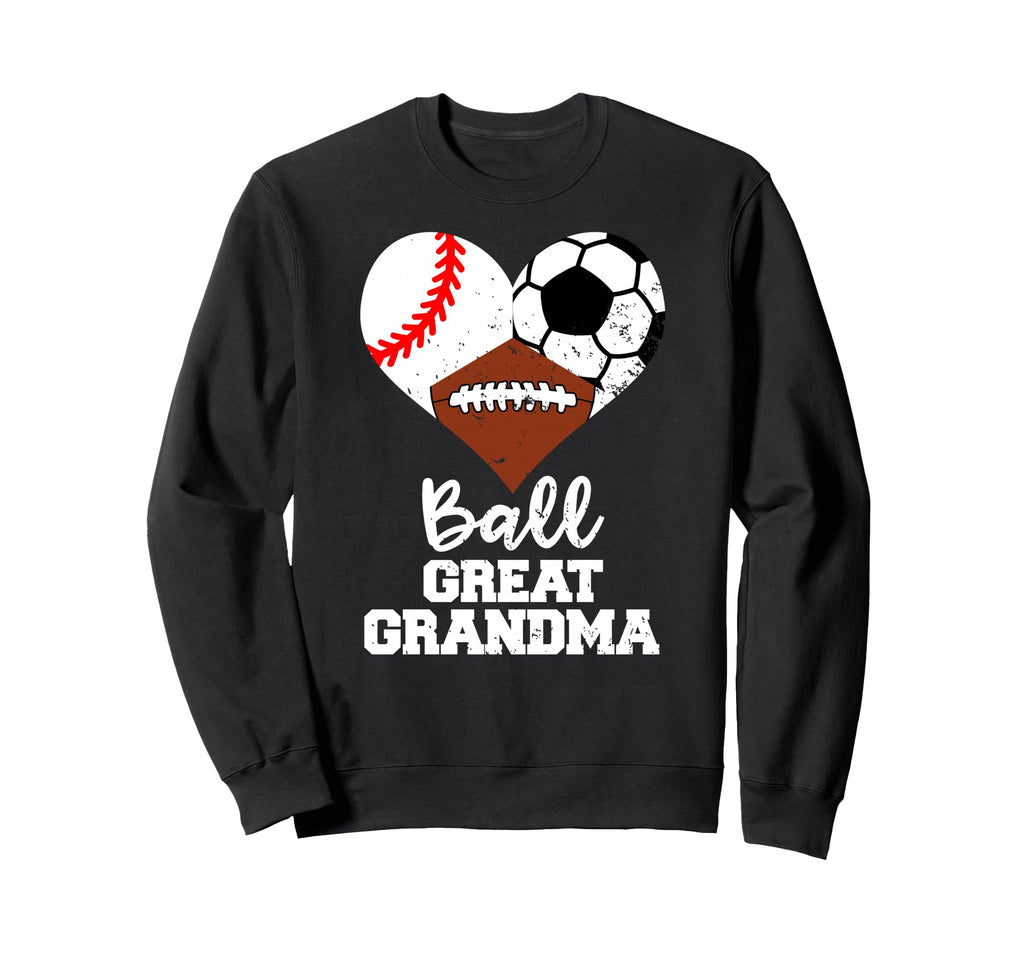 Ball Great Grandma Heart Baseball Sweatshirt - Unique Graphic Unisex