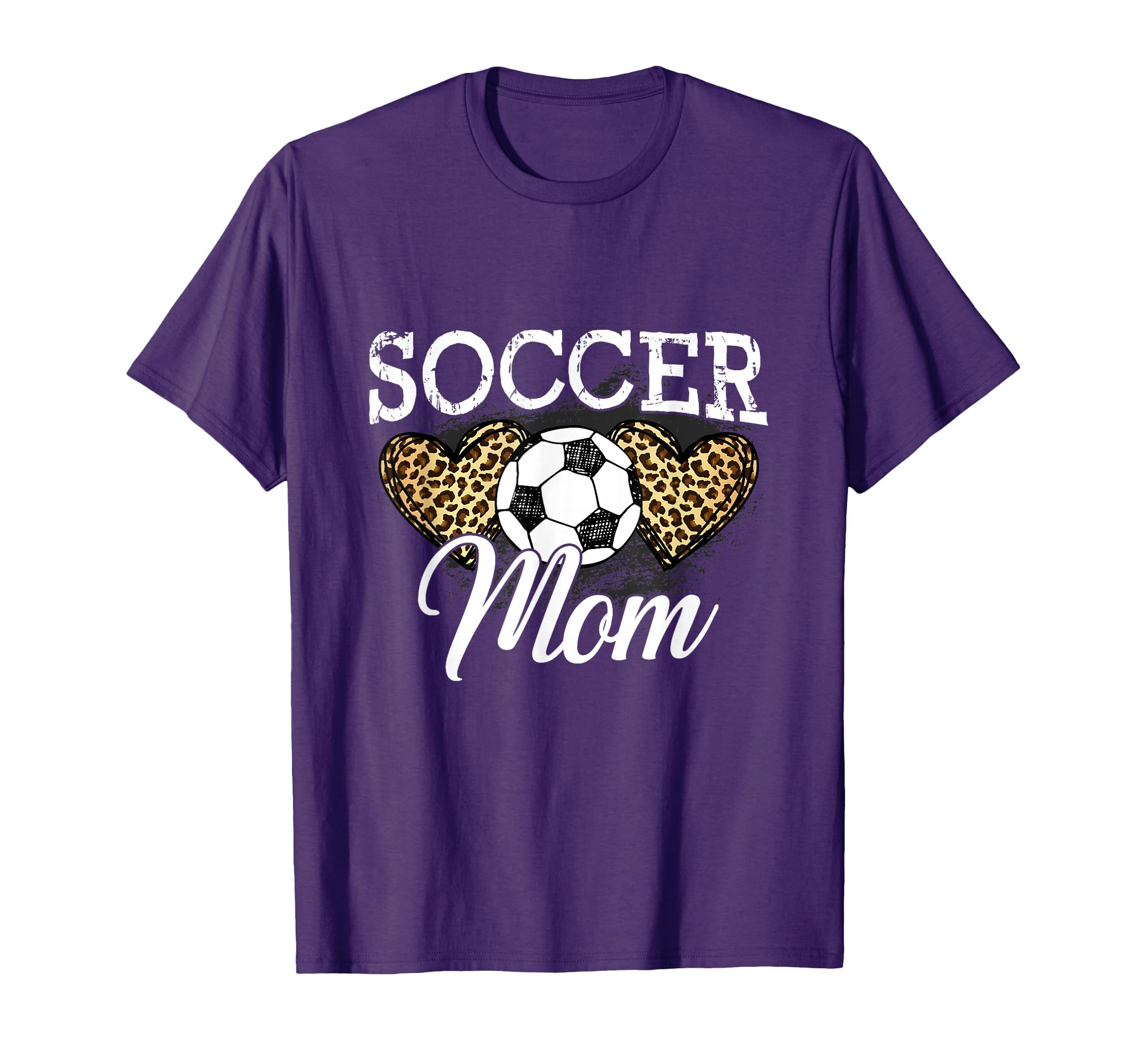 Soccer Mom Mother Leopard Soccer T-Shirt - Casual Everyday Wear for Adults
